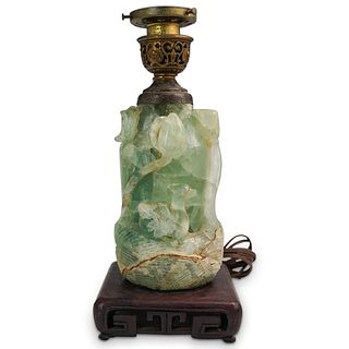 Antique Chinese Carved Quartz Lamp