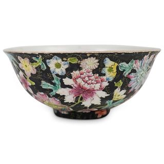 Antique Chinese Porcelain Famille Noire Bowl