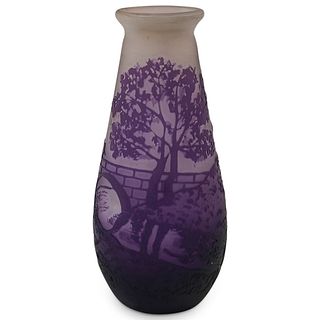 Signed Cameo Art Glass Vase