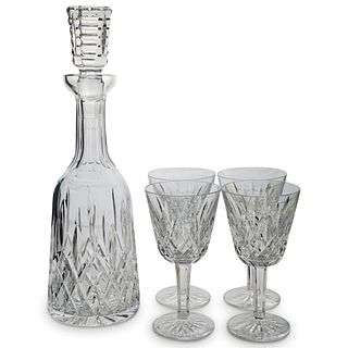 (5 Pc) Waterford Crystal Decanter / Glasses Set
