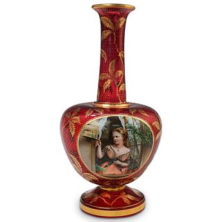 Moser Cranberry Glass Vase