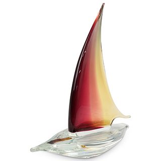 Murano Style Glass Sailboat
