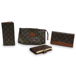 (4 Pc) Louis Vuitton Monogram Wallet and Pouch