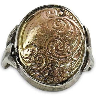 Victorian 9K Gold & Silver Ring