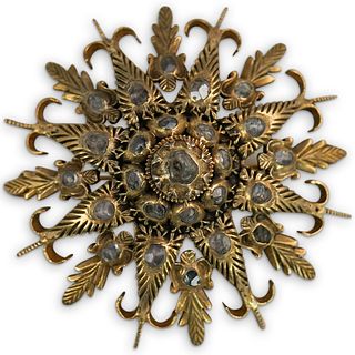 Antique Georgian Gilt Silver Starburst Brooch