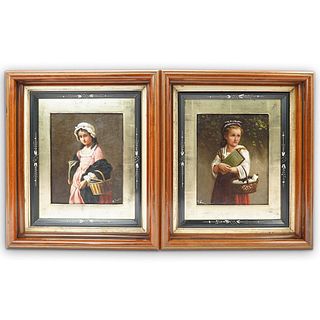 Pair of Signed Antique Oil On Canvas Paintings