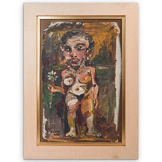 Antonia Eiriz (Cuban, 1929 - 1995) Oil On Board Painting