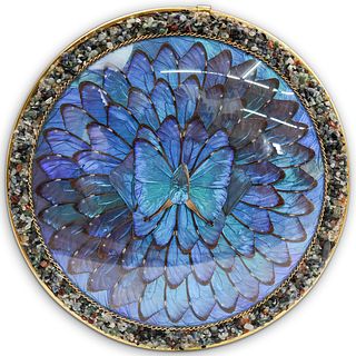 Vintage Morpho Butterfly Wall Plaque
