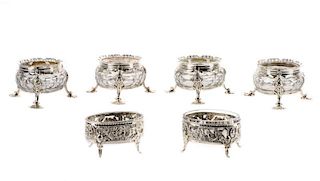 Collection of 6 Silver Mounted Master Salts