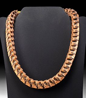 20th C. African Yoruba Snake Vertebra Diviner Necklace