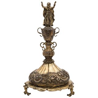 MONSTRANCE BASE MEXICO, 18TH-19TH CENTURIES Gilt silver Compound shaft and circular base 12.2" (31 cm) tall 1214 g
