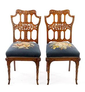 Pair of American Aesthetic Period Side Chairs