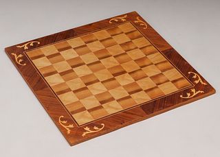 Antique Marquetry Chess Board c1920s