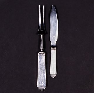 Georg Jensen Sterling Silver "Pyramid" Carving Set