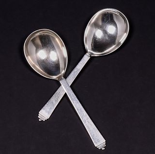 Georg Jensen Sterling Silver "Pyramid" Serving Spoons