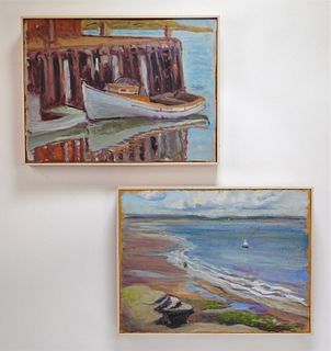 2PC Impressionist Maritime Paintings