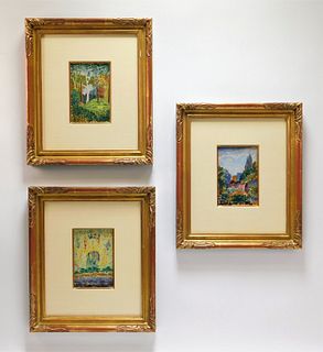 3PC Joseph Sacks Impressionist Landscape Paintings