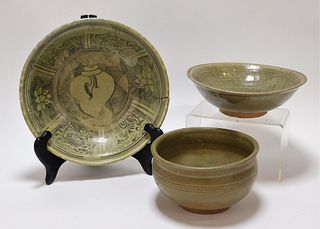 3PC Sawankhalok Ceramic Pottery Group