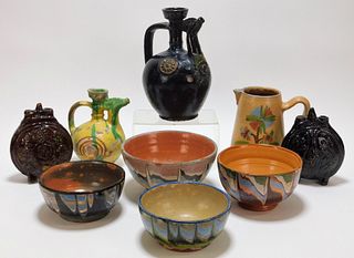 9PC Modern Romanian Earthenware Pottery Group
