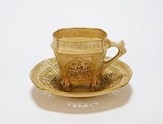 Royal Worcester Reticulated Tea Cup & Saucer Set