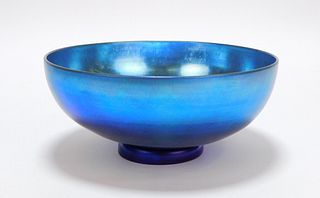 Steuben Blue Aurene Art Glass Bowl