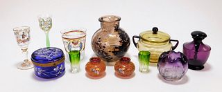 12PC Moser & Other Bohemian Art Glass Articles