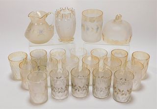 22PC Frosted Glass Drinkware Set