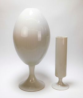 2PC KleinReid Modern White Porcelain Vases