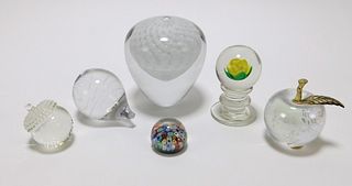 6PC Kosta Boda Strong & Assorted Paperweights
