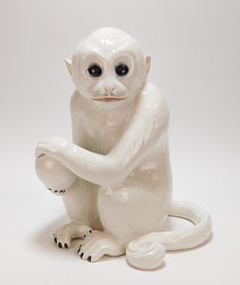 LG Italian Porcelain Monkey Sculpture