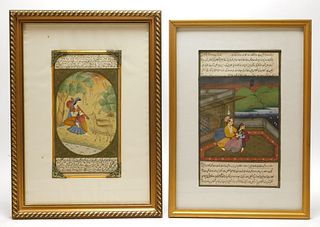 2PC Indian Miniature Ragmala Paintings