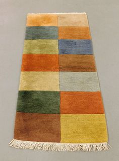 MCM Color Block Geometric Colorful Hand Made Rug