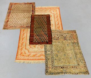 4PC Middle Eastern Geometric & Floral Rugs