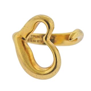 Tiffany & Co Peretti 18k Gold Open Heart Ring 