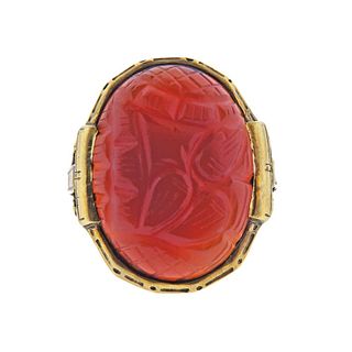 Antique 14k Gold Carnelian Ring