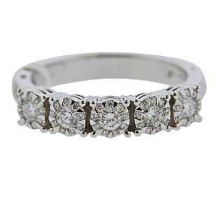 Memoire 18k Gold 0.51ctw Diamond Wedding Band Ring