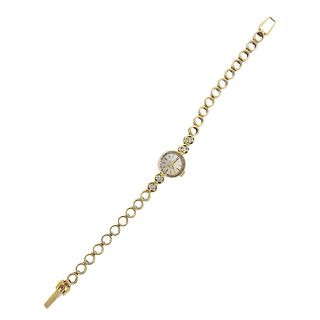 1950s Omega 14k Gold Diamond Watch Bracelet