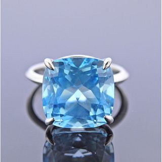 Tiffany & Co 18k Gold Aquamarine Ring