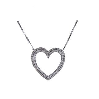 Tiffany & Co Metro Platinum Diamond Heart Necklace