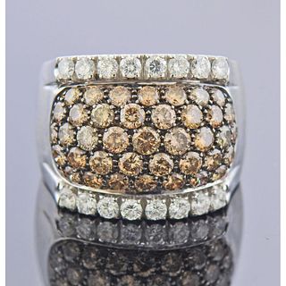 18k Gold 3.11ctw Fancy Diamond Italian Ring 