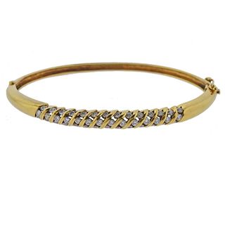 18k Gold Diamond Bangle Bracelet