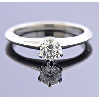 Tiffany & Co 0.42ct F Si1 Diamond Engagement Ring 