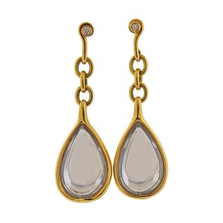 H. Stern DVF Life Harmony Freedom 18k Gold Diamond Crystal Earrings