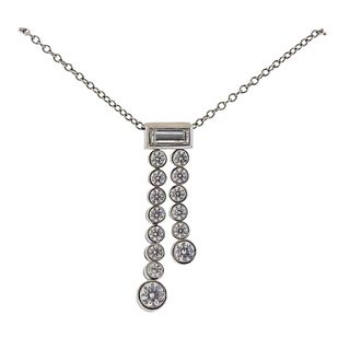 Tiffany & Co Jazz Platinum Diamond Pendant Necklace
