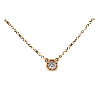 Tiffany & Co Peretti 18k Gold Diamond Pendant Necklace 