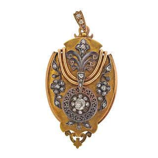 Antique Victorian 18k Gold Diamond Pendant 