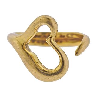 Tiffany & Co Peretti 18k Gold Open Heart Small Ring 