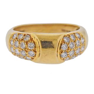 Hermes 18k Gold Diamond Ring 