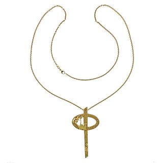 Theo Fennell 18K Gold Yellow Sapphire Large Phi Pendant Necklace
