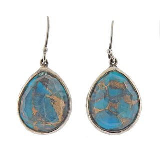 Ippolita Rock Candy Silver Turquoise Matrix Crystal Earrings